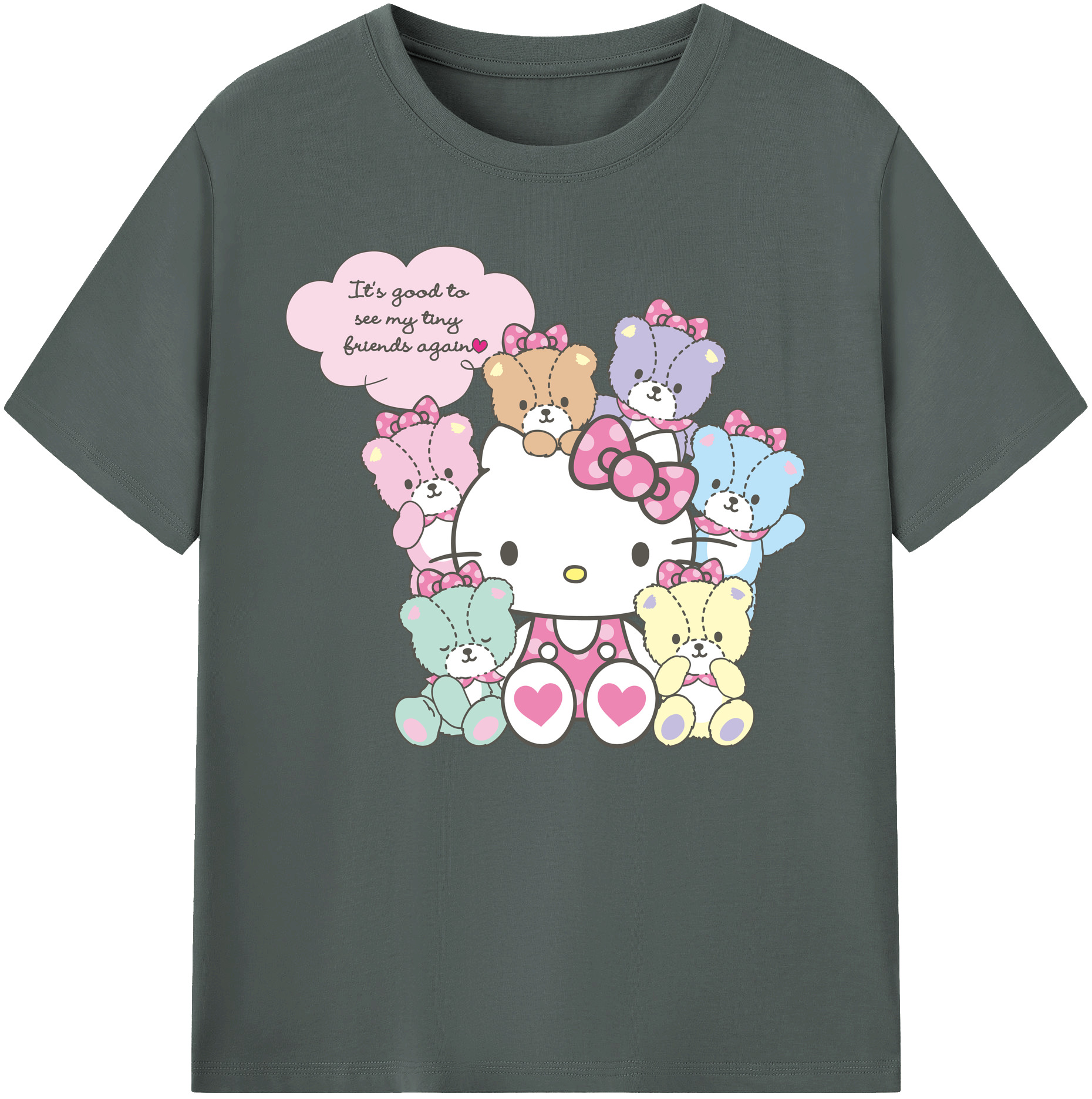 （画像用） Hello Kitty ハローキティ 綿100％ メンズ半袖Tシャツ｜肌触りやわらか＆通気性